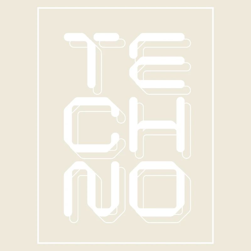 Techno music logo Glyphs