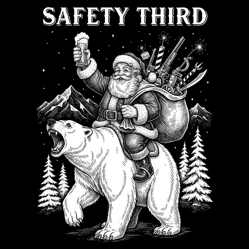 Safety Third Funny Sarcastic Christmas Safe