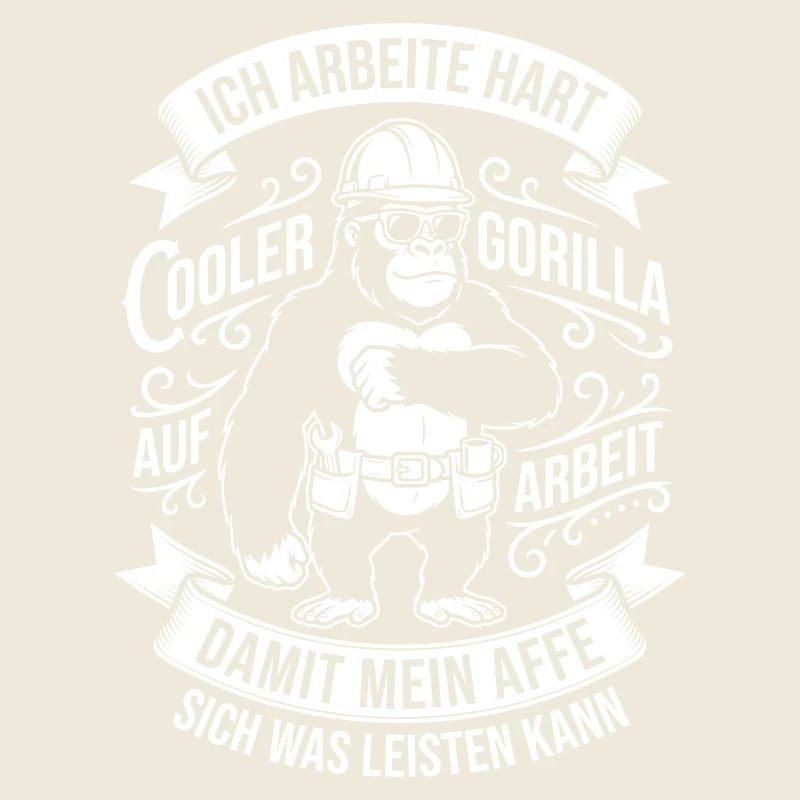 Gorilla Construction Worker Motif