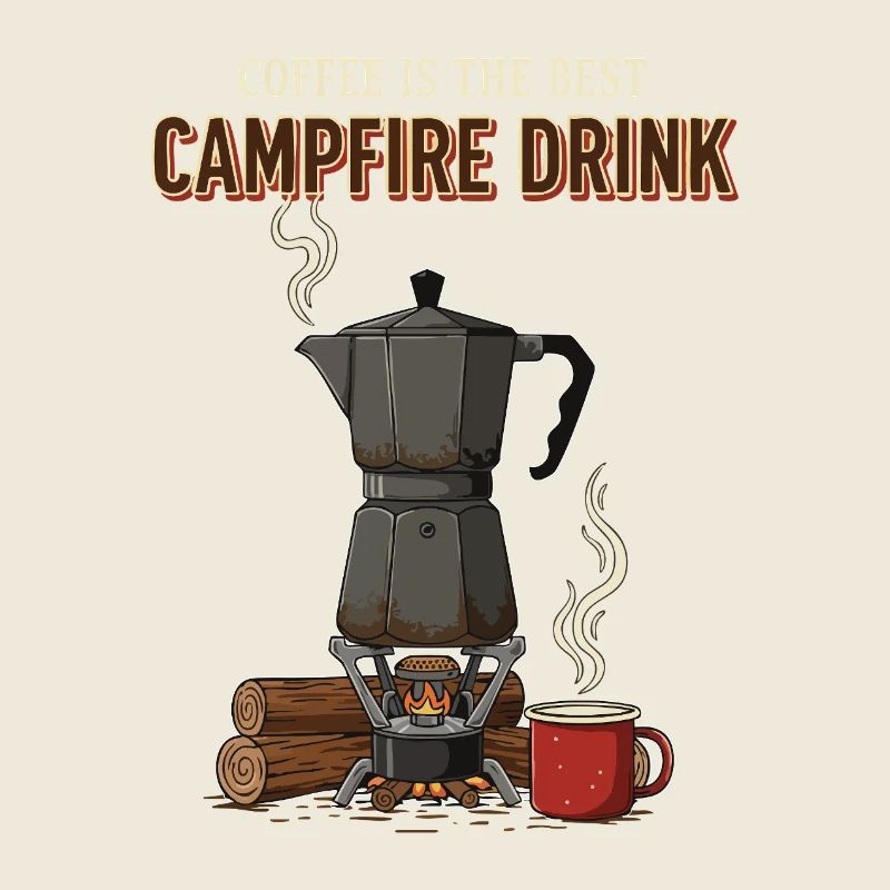 Camping Café Humour Quote Coffee Campfire Drink