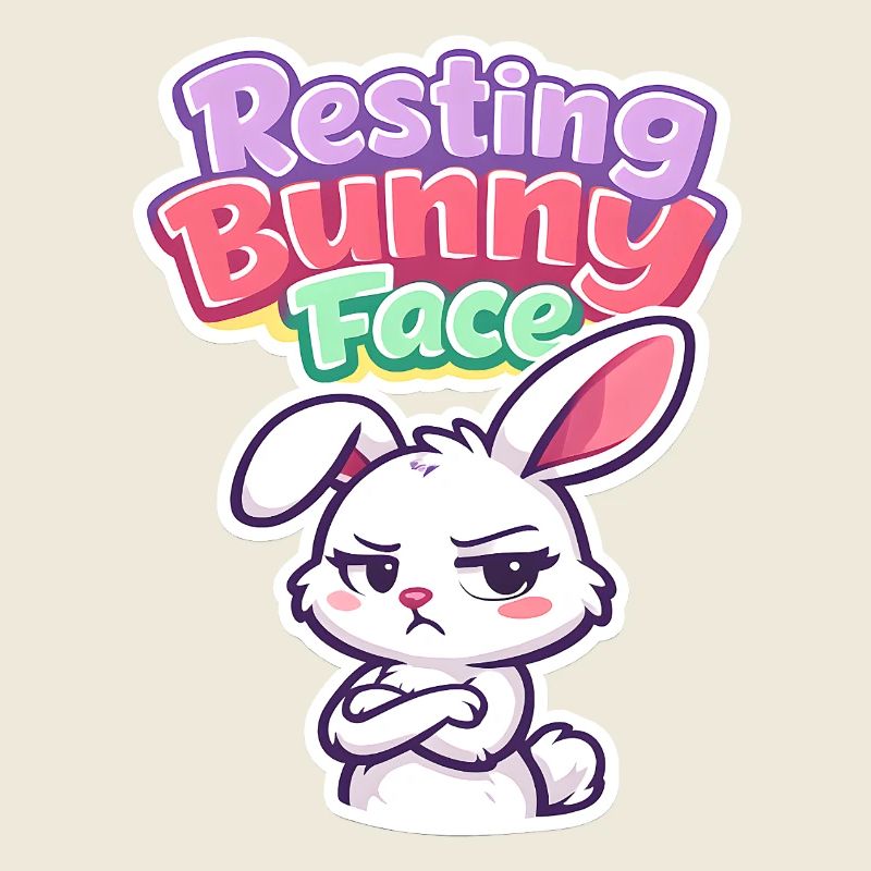 Resting Bunny Face Easter Saying Funny