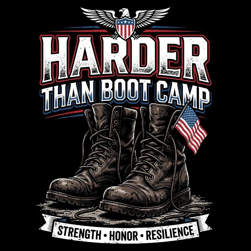 Army Mama Harder Than Boot Camp Stiefel