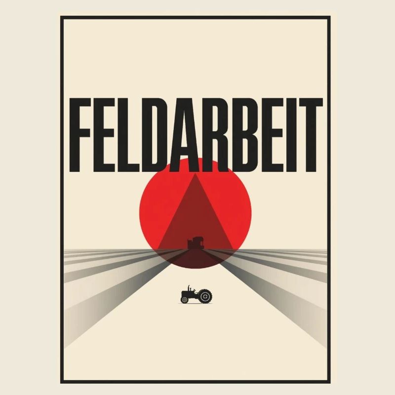 Feldarbeit Retro Plakat Landwirtschaft Acker