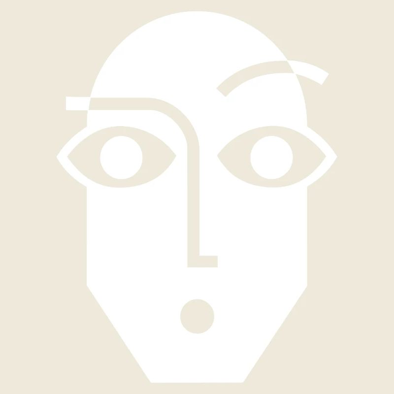 Visage abstrait linéaire noir et blanc