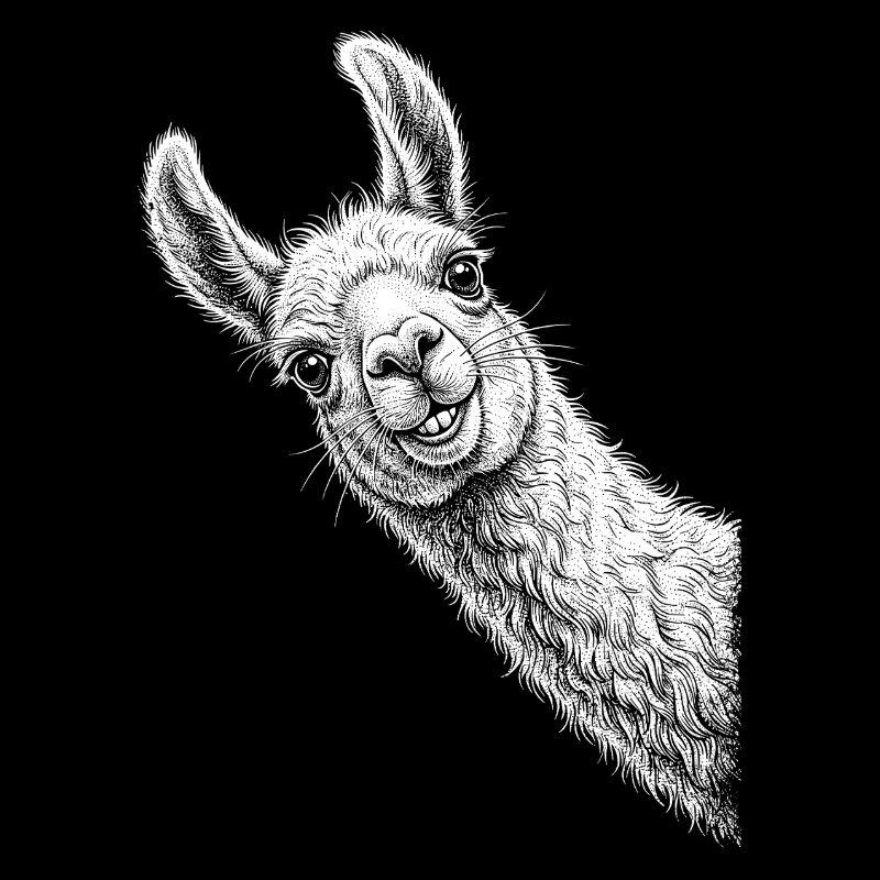 Lama drôle qui regarde