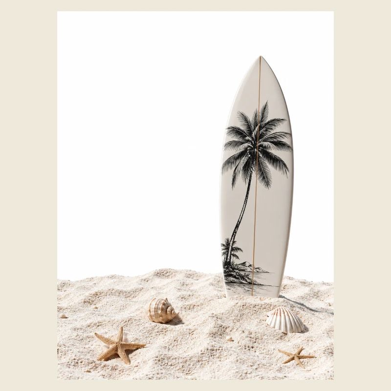 Surfboard in the sand