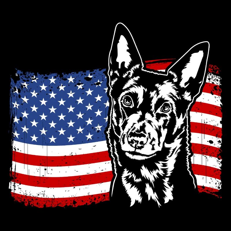 Kelpie australien Drapeau de l’Amérique des États-Unis Wilsigns