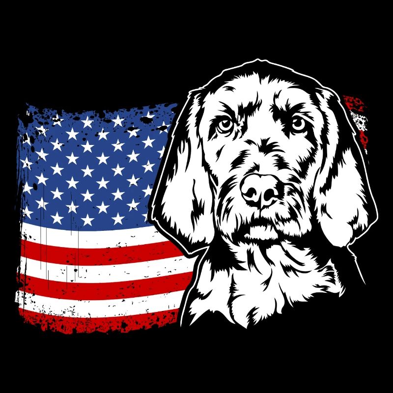 Vizsla à poil dur US Amérique drapeau chiens Wilsigns