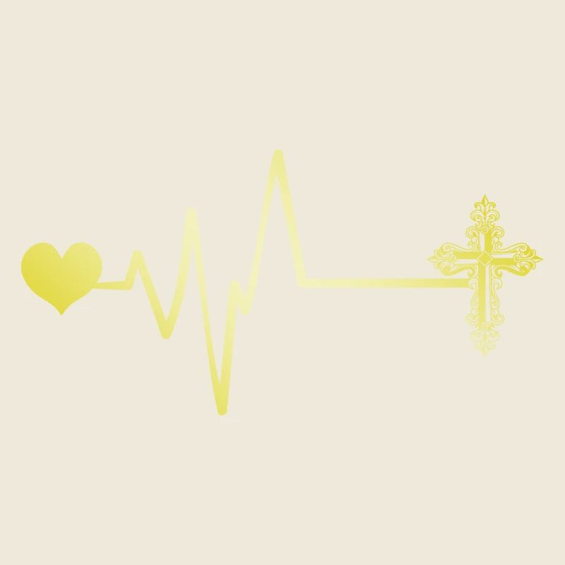 Cross Pulse Heart Love Christianity