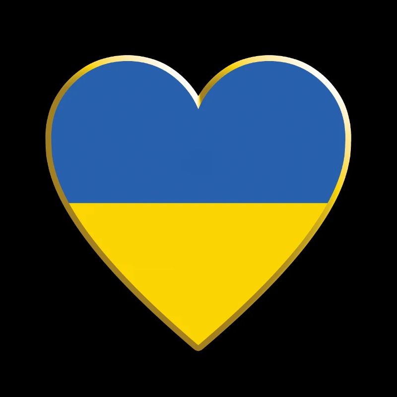 Ukraine Flag Heart, Drapeau ukrainien