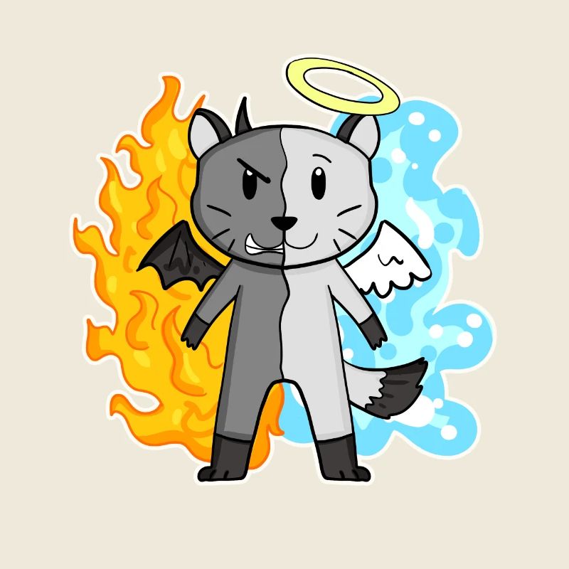 Cat breed American Bobtail - Angel and Devil