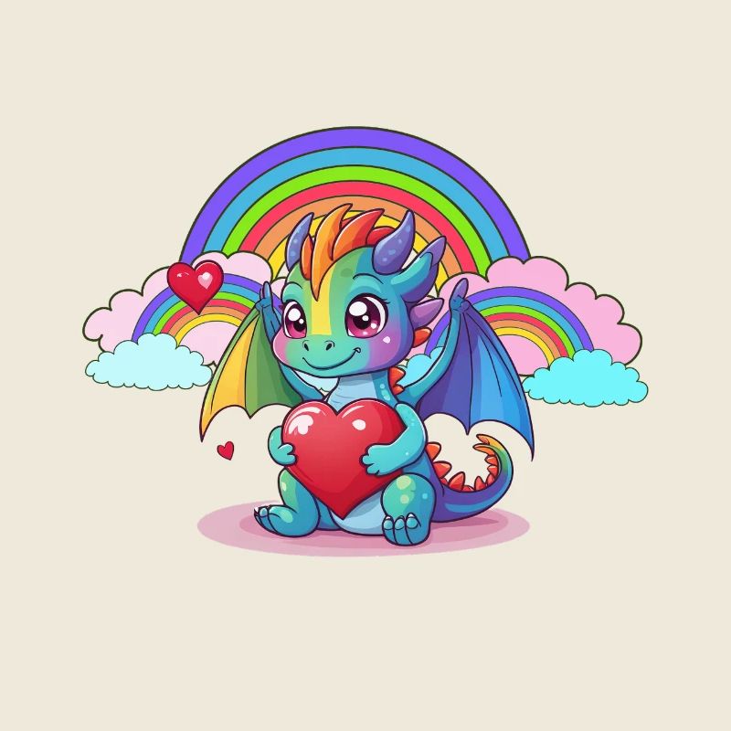 Drache Drachen Regenbogen Kinder Kind