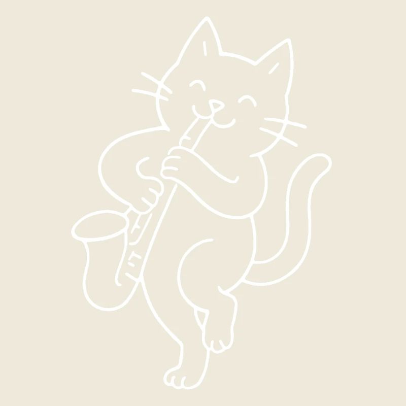 Cat joue du saxophone