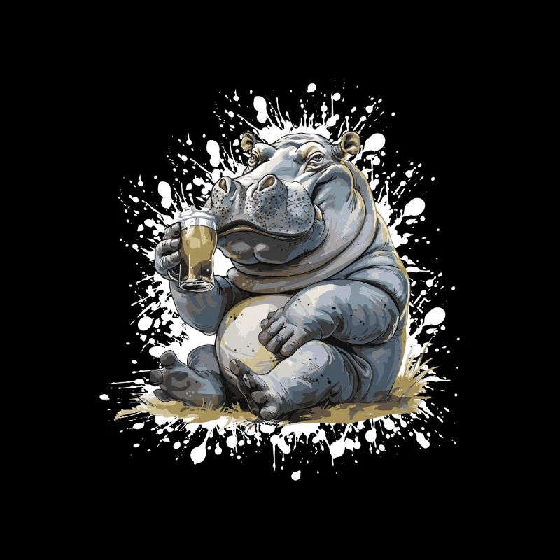 Hippopotame Bière Drôle