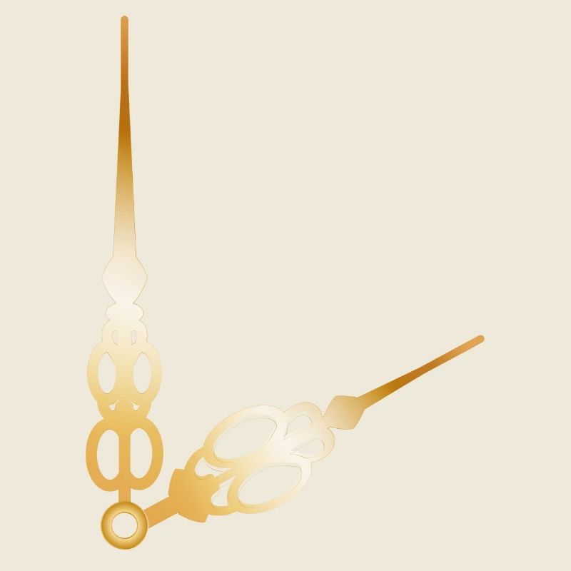 golden big and small clock hands