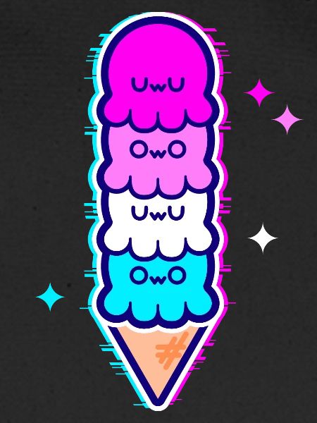 UwU Octopus ijs met femboy vlag glitter