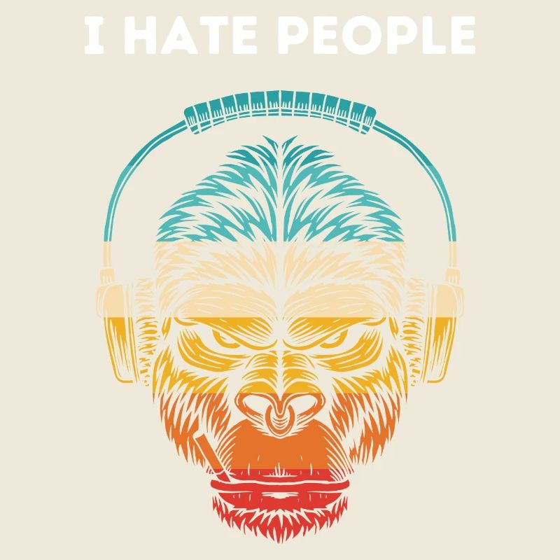 Gorilla Kopfhörer Regenbogen