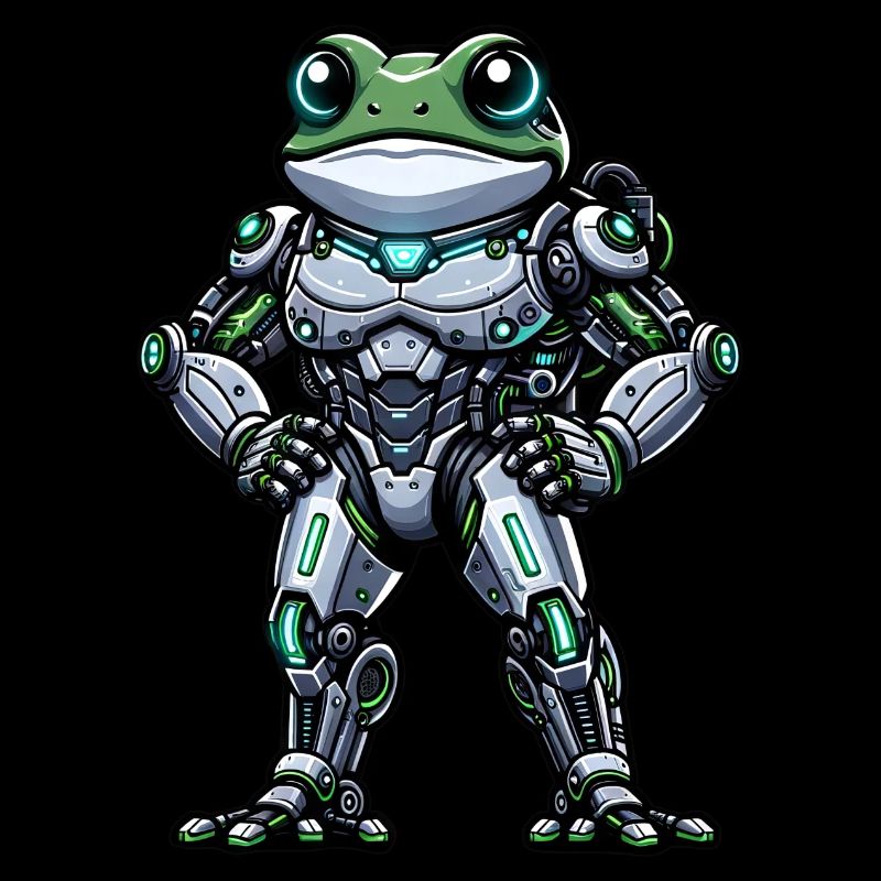 Robot Frog Dabbing Mech Cyborg Cool
