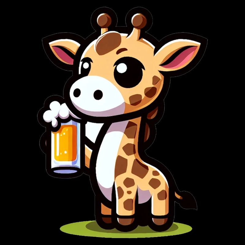 Cute Giraffe Drinking Beer
