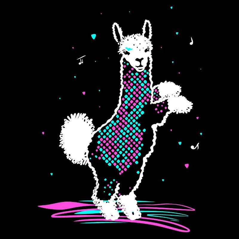 Alpaca in 80s Disco Retro Style Funky Alpaca