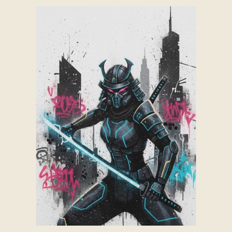 Cyber Samurai Neon Blade