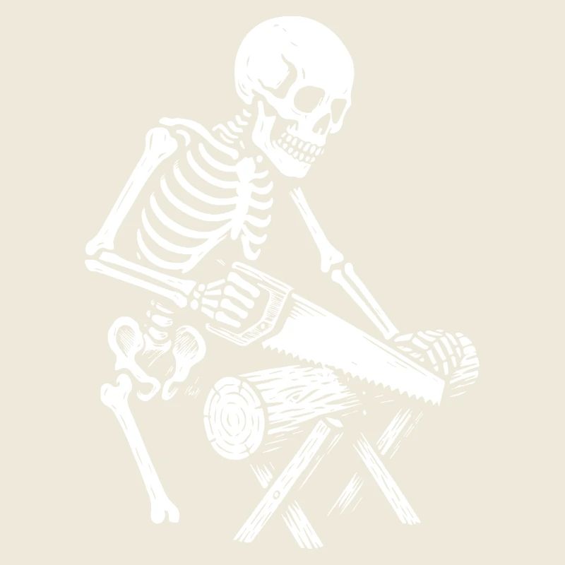 Skeleton Lumberjack Chainsaw Scene