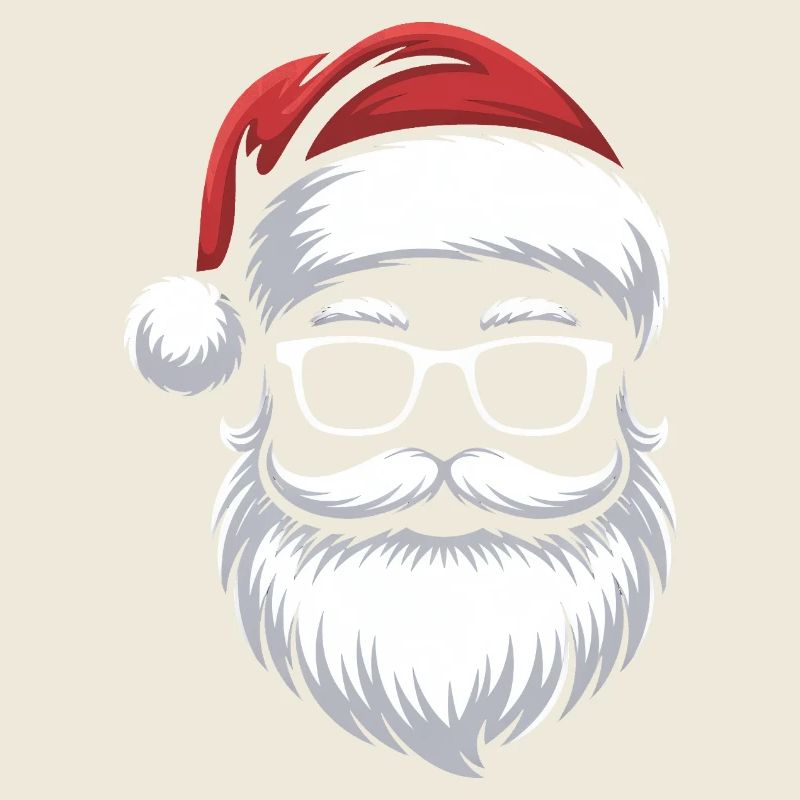 Weihnachtsmann mit Schnurrbart Brille
