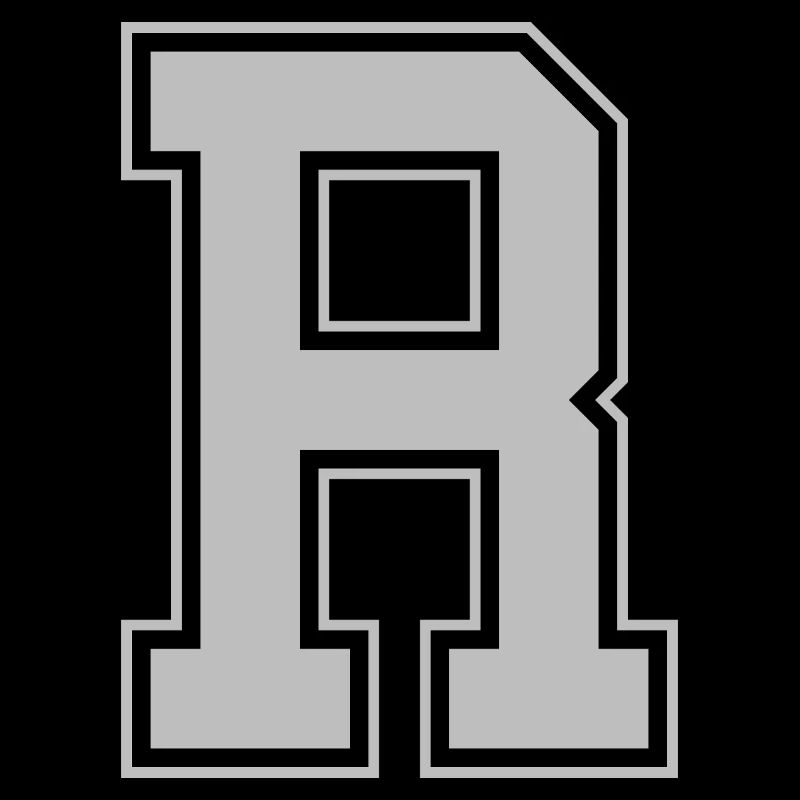 Monogramm Blue Grey College House Initial R