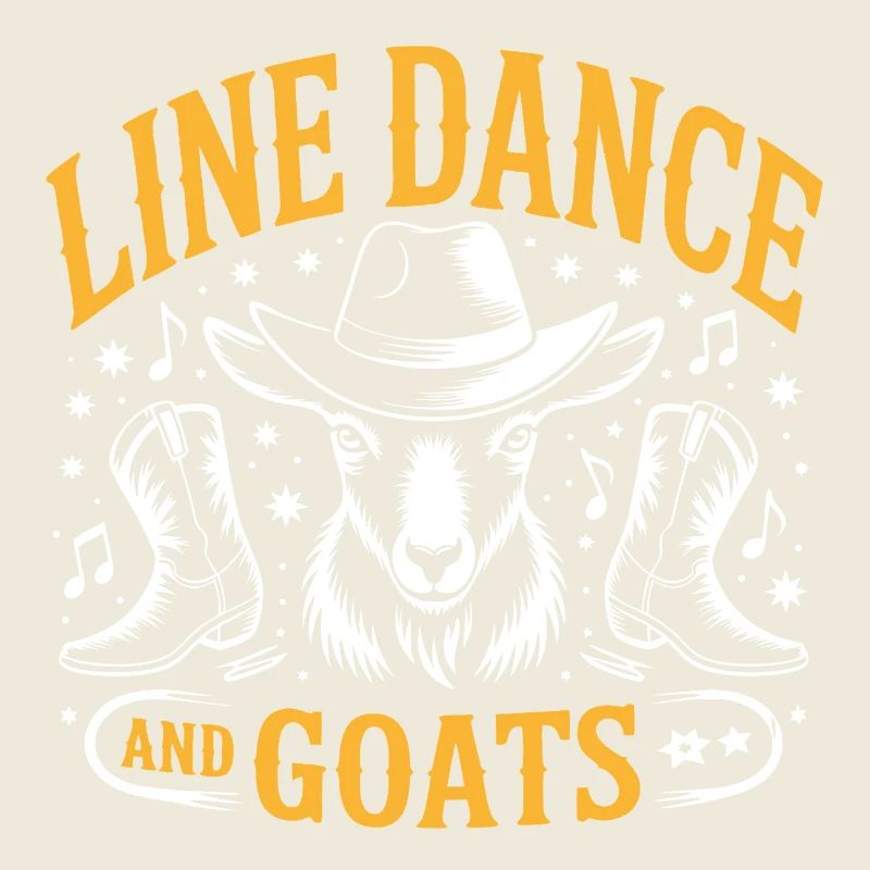 Goats and Line Dance Funny Goat with Stetson