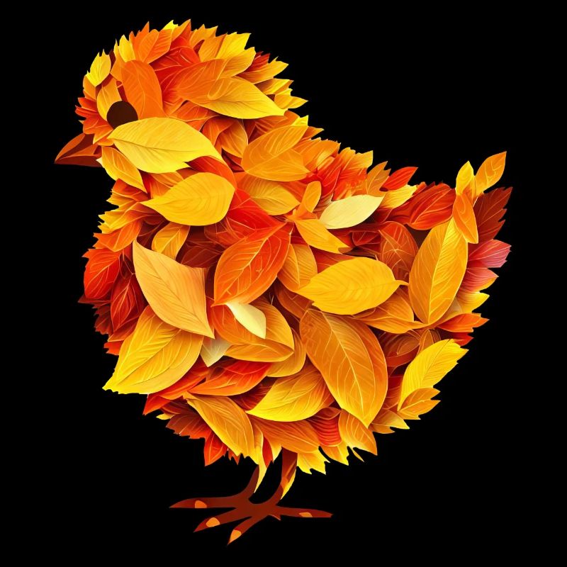 Poussins de feuilles colorées d’automne
