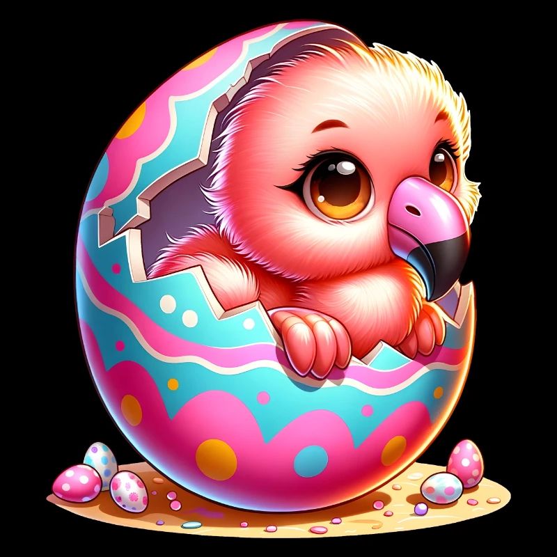 Un poussin mignon éclot de l’œuf de Pâques