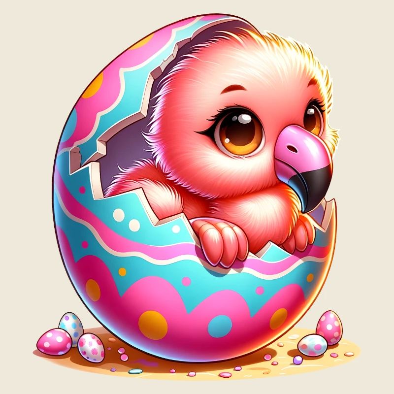 Un poussin mignon éclot de l’œuf de Pâques