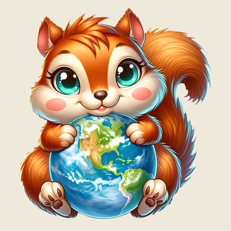 Süßes Eichhörnchen Umweltschutz Erde