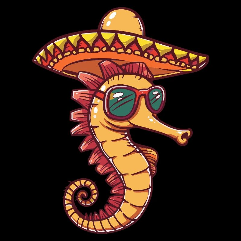 Seepferd Lustig Sombrero