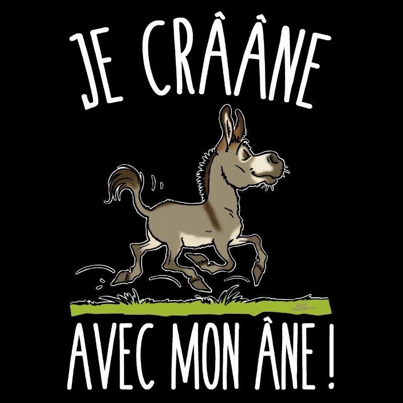Je crâne avec mon âne (gris,texte blanc