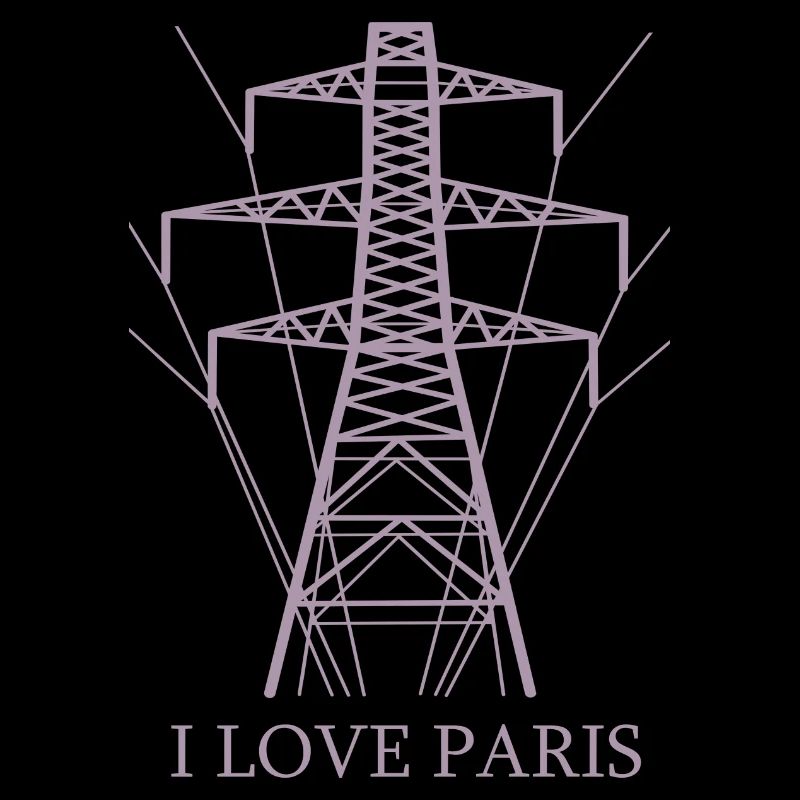 Ironisch Ich liebe Paris Eiffelturm als Strommast