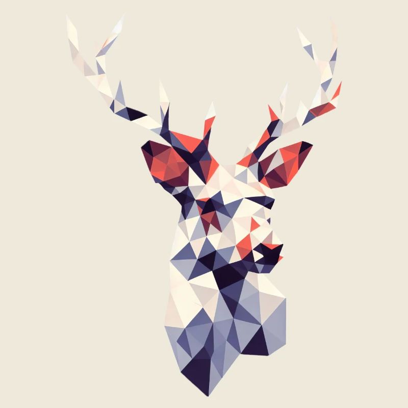 White Wonder: Polygon Reindeer in Purity