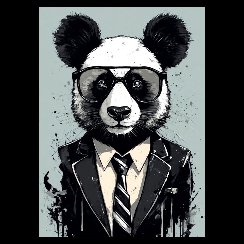 Panda costume smoking panda géant