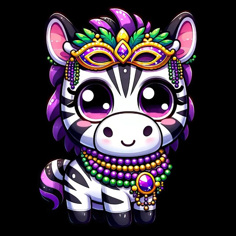 Mardi Gras Einhorn Süß Comic Kawaii