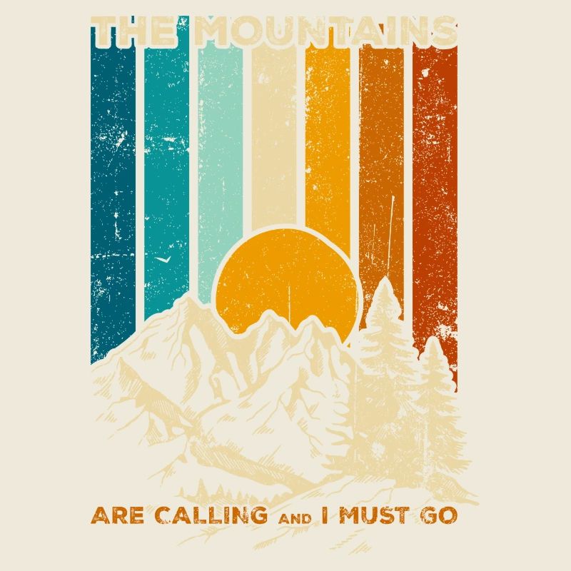 Mountains Calling Retro Sunset