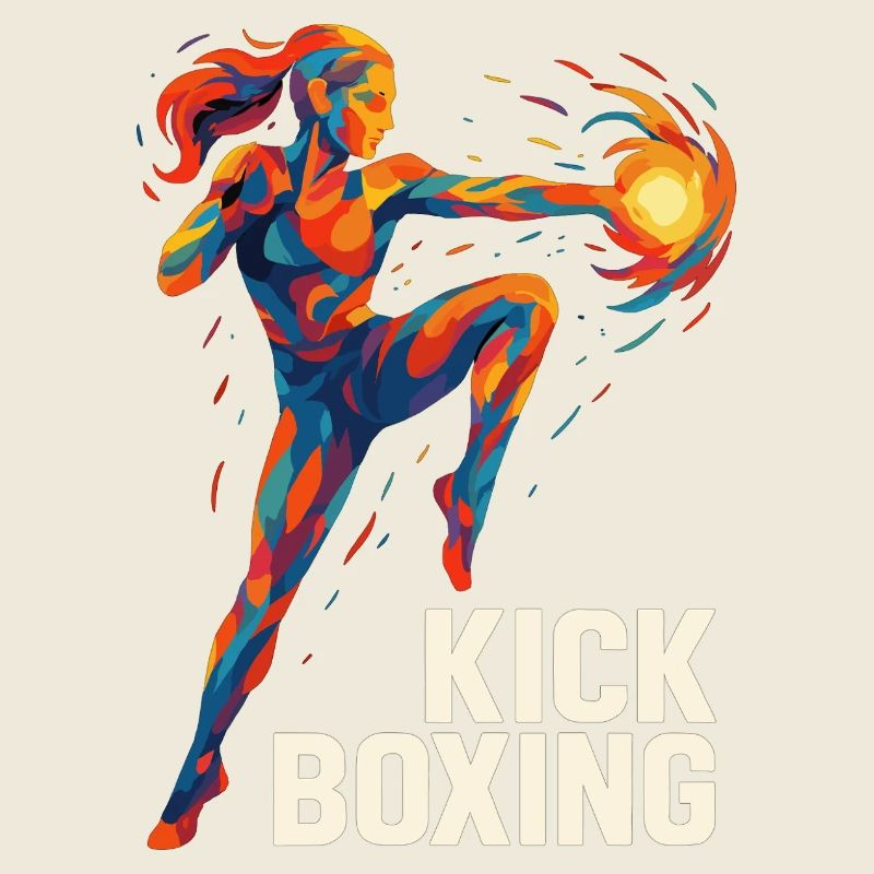 Kickboxer Cool Abstrait Power Kickboxing Cadeau