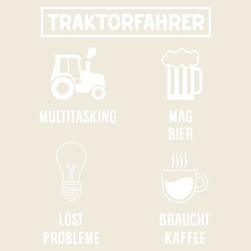 Traktorfahrer Kaffee Bier Multitasking
