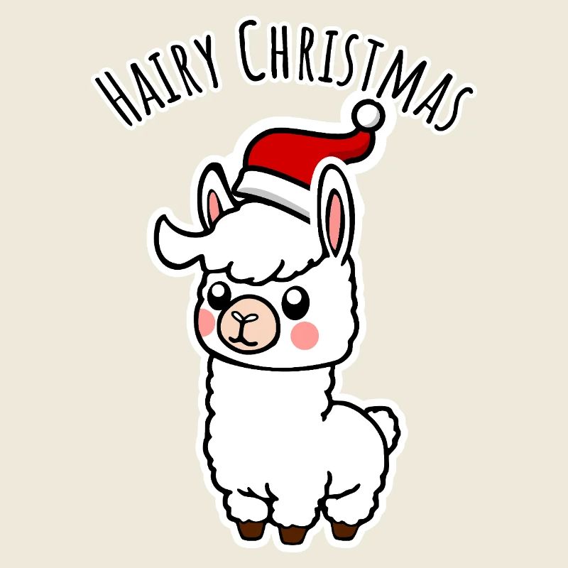 Cute alpaca with pointed hat for the holidays