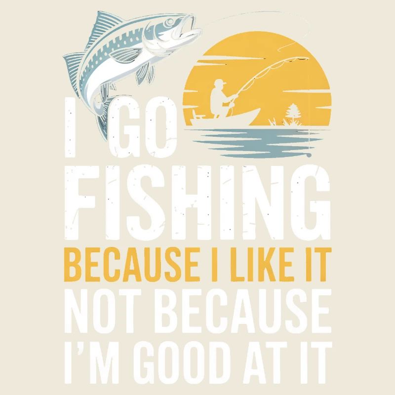 I Go Fishing Sunset Quote Tee