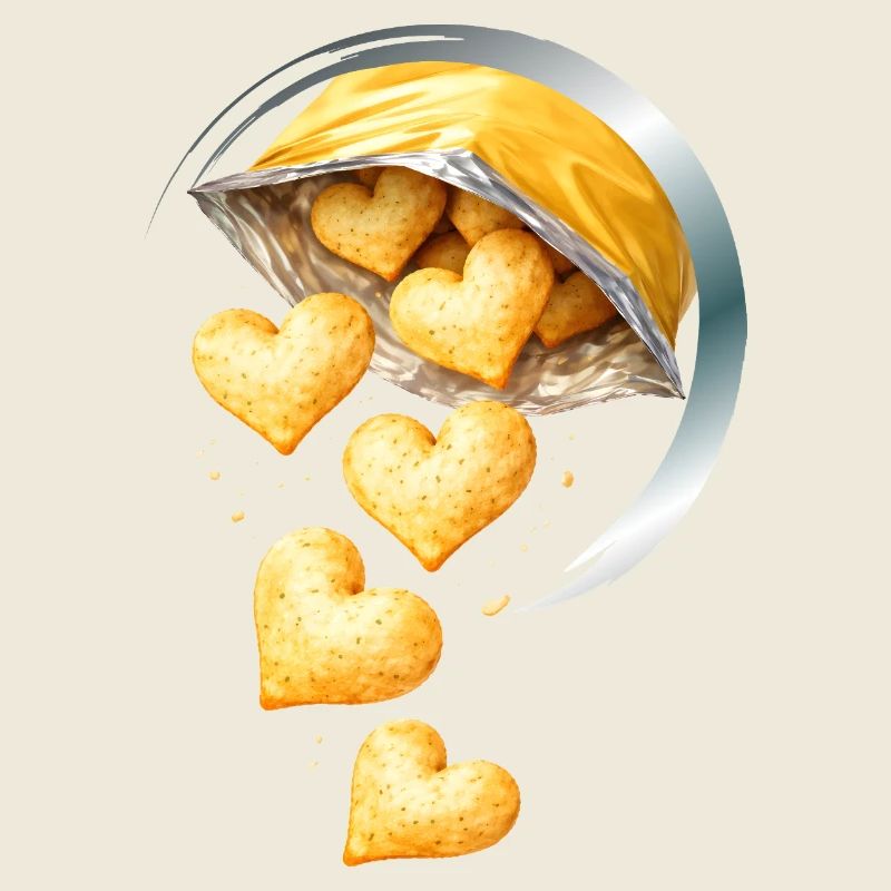 Heart Shaped Chips Illustration