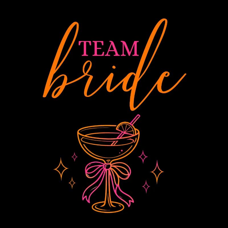 TEAM BRIDE! Cocktailglas mit Schleife