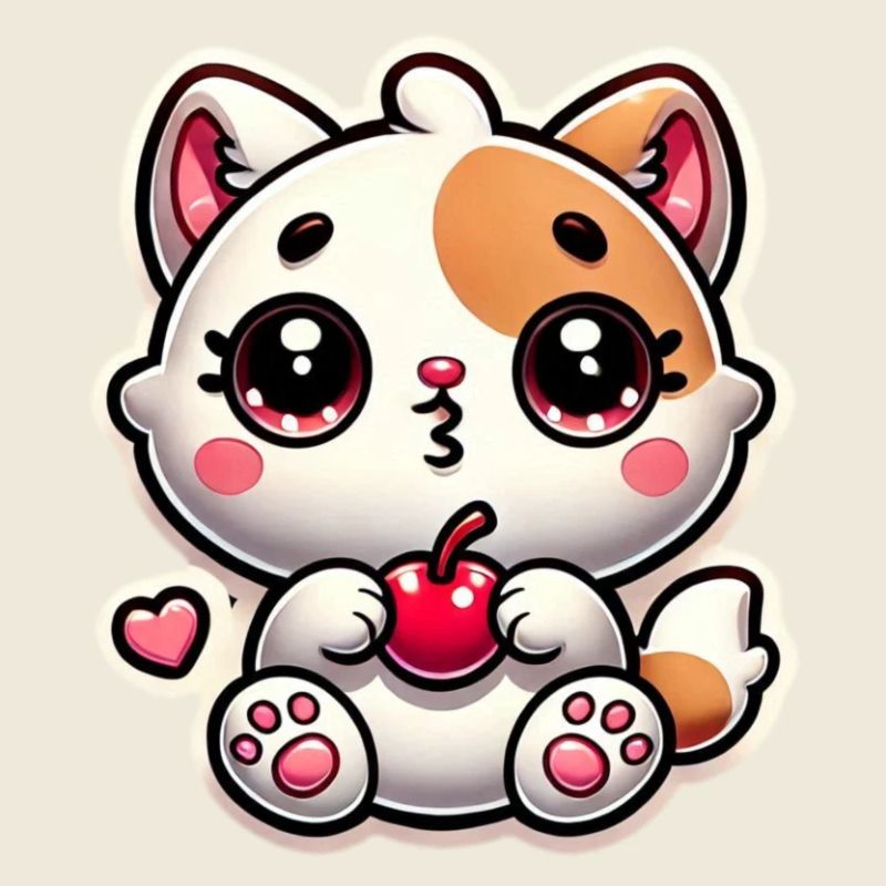 Rêve de chat mignon avec cerise