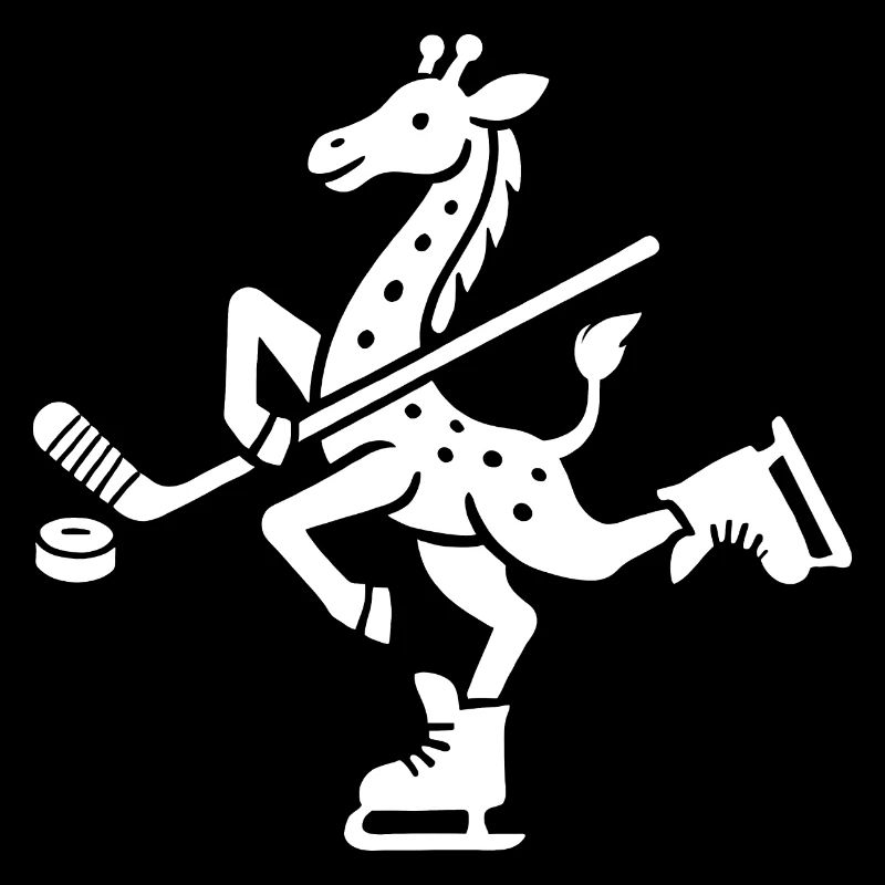 Giraffe Eishockey Silhouette Minimalistischer Puck