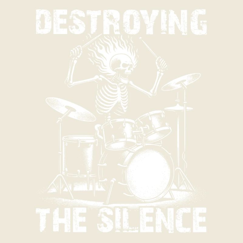 Drummer Skull Skelett am Drumset