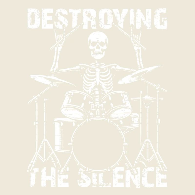 Drummer Skull Skelett am Drumset